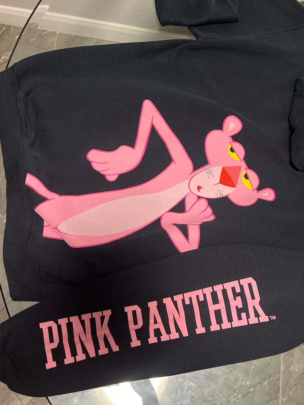 Kids Black Hoodie with Pink Panther Graphic - Picture 2 of 4